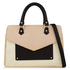 NEW Aldo Banstraw Satchel Bag in Bone/Pink/Black
